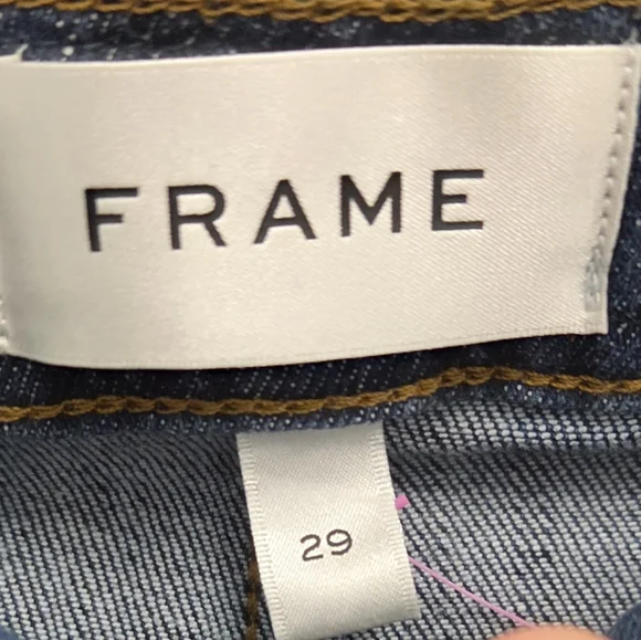 Frame Istanbul Braided High Waist Crop Mini Bootcut Jeans Medium Wash Size 29 - Picture 5 of 7